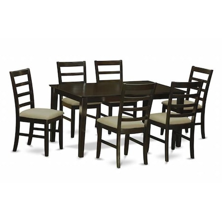 East West Furniture East West Furniture CAPF7-CAP-C 7 Piece Dining Table Set For 6-Table and 6 Chairs For Dining Room CAPF7-CAP-C